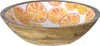 Deko-Schale - Ø 30 cm - Braun - Weiß - Orange - Mangoholz Produktbild-Vorschau 1