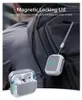A person wearing a backpack with an earbud case attached. Produktbild-Vorschau