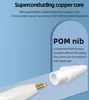 Close-up of a stylus pen tip and its connector, with marketing text highlighting features. Náhled obrázku produktu