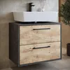 Mobile lavabo Florence 60 x 35 cm Grigio scuro / rovere - Anteprima dell’immagine prodotto 2
