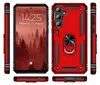 Multiple views of a red phone case with a ring holder, displayed on a white background. Produktbild-Vorschau