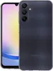 A transparent phone case is shown on a dark gray Samsung phone. Produktbild-Vorschau