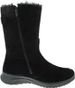 A black suede boot with a fur lining and a zipper closure, shown from the side. Anteprima dell’immagine prodotto