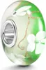 MATERIA by Matthias Wagner Glas Bead grün weiß mit Blumen Produktbild-Vorschau 1
