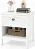 Comodino KOMFOTTEU bianco, comodino con cassetto e ripiano Anteprima dell’immagine prodotto 1