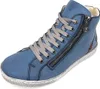 A blue high-top sneaker with gray laces and a side zipper is shown against a white background. Anteprima dell’immagine prodotto