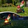 YoCo Solar-Gartenzwerg mit Schubkarre – lustige Gartenfigur Produktbild-Vorschau 3