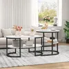 INONEFT 2er Set Couchtisch in Marmoroptik, ovaler Produktbild-Vorschau 5