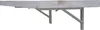 A white wooden wall-mounted folding table with gray metal brackets, shown from the side against a white background. Produktbild-Vorschau