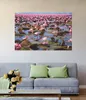 Wallario selbstklebendes Poster - Seerosenlandschaft mit Produktbild-Vorschau 2