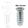 10x Einschraubmuffen M6 – Länge 24 mm – Einschraubmutter Produktbild-Vorschau 3