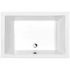 A top-down view of a white rectangular bathtub with a drain and overflow. Anteprima dell’immagine prodotto
