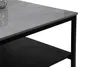 A close-up view of a modern coffee table with a marble-look top and black metal frame. Produktbild-Vorschau