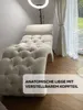stm-group, Chaiselongue Liege, Velvet, Holzrahmen, crème, Produktbild-Vorschau 1