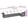 6-tlg. Garten-Sofagarnitur mit Kissen Beige Poly Rattan Produktbild-Vorschau 8