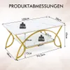 Table basse HV10267WH, avec étagère, à deux niveaux, Voir les images du produit 2