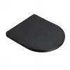 A black toilet seat is shown from a slightly elevated angle against a white background. Produktbild-Vorschau
