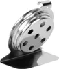 A stainless steel oven thermometer with a stand and hook. Produktbild-Vorschau