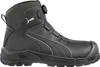 A black Puma safety boot with green accents and a BOA lacing system. Produktbild-Vorschau