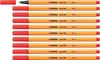 A collection of Stabilo Point 88 pens arranged in a row. Produktbild-Vorschau
