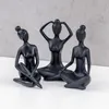 Yoga Deko Figur 3er Set Schwarz Frau Skulptur Yogapose Produktbild-Vorschau 7