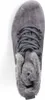 A top-down view of a gray suede boot with fur trim. Produktbild-Vorschau