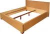 A woven bed frame with a headboard, on a white background. Produktbild-Vorschau