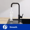 Cecipa Küchenarmatur Schwarz 7-Form, Wasserhahn Küche 360° Produktbild-Vorschau 7