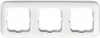A white triple-gang light switch faceplate with three empty square openings. Anteprima dell’immagine prodotto