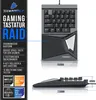 A marketing image showcasing a gaming keypad with feature callouts and dimensions. Voir les images du produit