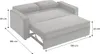 A diagram showing the dimensions of a sofa bed. Anteprima dell’immagine prodotto