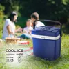 A family is having a picnic in a park, with a blue cooler box in the foreground. Náhled obrázku produktu