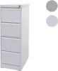 A white filing cabinet with four drawers is shown against a white background. Two color swatches, gray and light gray, are displayed to the right of the cabinet. Anteprima dell’immagine prodotto
