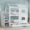 Kinder-Etagenbett mit Treppenschrank, Fenster & Dach, Produktbild-Vorschau 1