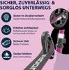 Marketing image highlighting features of a scooter. Produktbild-Vorschau