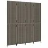 CLORIS Paravent 4-tlg. Grau Poly Rattan, 14,6 kg Produktbild-Vorschau 4