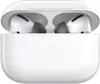 A pair of white wireless earbuds in their charging case. Voir les images du produit