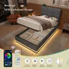 Postel s čalúneným rámom, 90x200 cm, s LED osvetlením, USB Náhľad obrázku produktu 6