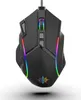 A top-down view of a black gaming mouse with RGB lighting. Produktbild-Vorschau