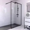 Paroi de Douche 120x200 cm - Cadre et Bras Aluminium NOIR Voir les images du produit 7
