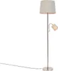 Klasyczna lampa podłogowa ze stali z szarym kloszem i Podgląd zdjęcia produktu 5