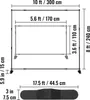 Diagram showing the dimensions of a banner stand. Podgląd zdjęcia produktu