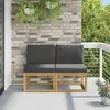 vidaXL 2 Stück Outdoor Mittelsofa Massivholz Akazie Weiß Produktbild-Vorschau 2