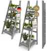 TTL HOME Blumenleiter Flower Ladder M+L Set grau – 2er Set Produktbild-Vorschau 1