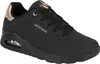 A black Skechers sports shoe with rose gold accents. Voir les images du produit