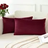 Samt Kissenbezug 2er Set 40x60 cm Bordeaux Produktbild-Vorschau 3