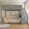 Flieks Etagenbett 140x200cm mit Stauraumtreppe, Hochbett Produktbild-Vorschau 2