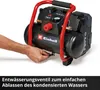 A hand is shown operating a valve on a black and red Einhell air compressor. Anteprima dell’immagine prodotto