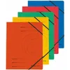 A stack of five colorful file folders with elastic bands. Produktbild-Vorschau