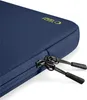 Close-up of a navy blue laptop bag with zippers. Produktbild-Vorschau